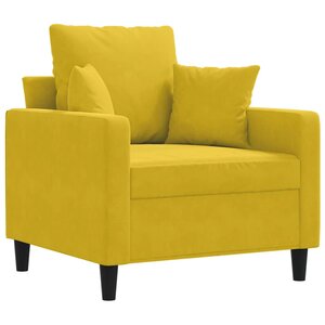 vidaXL Fauteuil Jaune 60 cm Velours