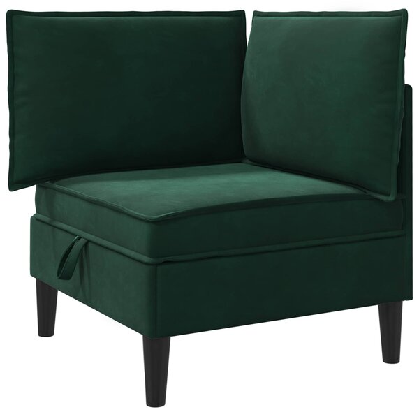 vidaXL Sofa avec rangement Vert foncé Velours