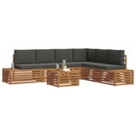 vidaXL Ensemble de canapés d'extérieur 7 Pièce Naturel et Anthracite