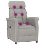 vidaXL Chaise de massage Gris clair 70.5 x 96.5 x 95 cm Polyester