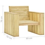 Vidaxl chaise de jardin 89x76x76 cm bois de pin imprégné