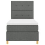 vidaXL Lit à ressorts avec matelas Gris foncé 90 x 200 cm tissu