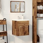 vidaXL Meuble lavabo de salle de bain vieux bois bois d'ingénierie