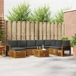 vidaXL Ensemble de canapés d'extérieur 9 Pièces Naturel et Anthracite