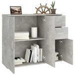 vidaXL Buffet Gris béton 91x29 5x75 cm Bois d'ingénierie