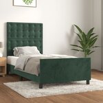 vidaXL Cadre de lit sans matelas vert foncé 90x200 cm velours