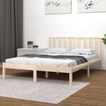 vidaXL Cadre de lit Bois de pin massif 140x190 cm