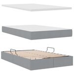 vidaXL Lit avec rangement et matelas Gris clair 120 x 190 cm Polyester