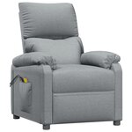 vidaXL Fauteuil électrique de massage Gris clair Tissu