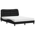 vidaXL Lit avec matelas Hvar noir 140x190 cm similicuir