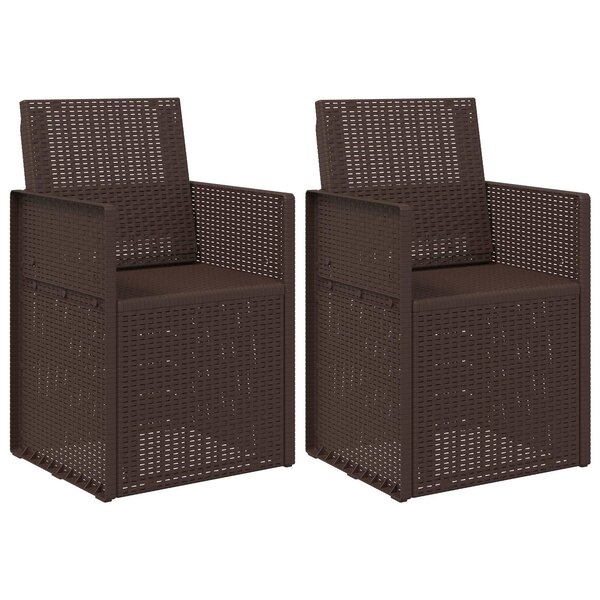 vidaXL Chaises de jardin salle à manger 2 pc Marron PP