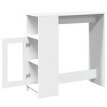vidaXL Table de bar avec étagères blanc bois d'ingénierie