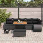 vidaXL Ensemble de canapé de jardin 9 Pièces Noir Poly Rattan