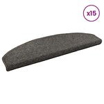 vidaXL Tapis d'escalier auto-adhésifs 15 Pièces Gris foncé