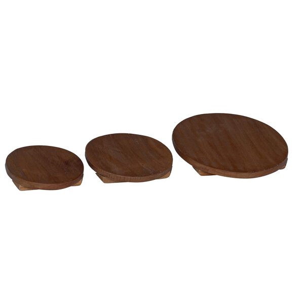 vidaXL Tabouret à Plantes 3 Pièces Marron Bois d'Acajou