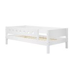 Flexa WHITE Banquette-lit 90 x 200 cm avec dossier et barriere avant classique Blanc