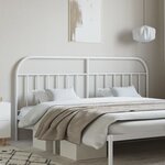 vidaXL Tête de lit métal blanc 200 cm