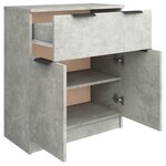 vidaXL Buffet Gris béton 60x30x70 cm Bois d'ingénierie