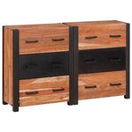 vidaXL Buffet 3 Pièces Marron 110 x 30 x 75 cm Bois d'Acacia Massif