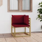 Vidaxl canapé d'angle de jardin avec coussins bois imprégné de vert