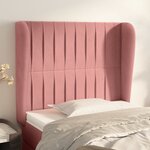 vidaXL Tête de lit avec oreilles Rose 93x23x118/128 cm Velours