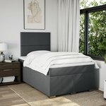 vidaXL Sommier à lattes de lit avec matelas Gris foncé 120x200cm Tissu