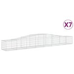 vidaXL Paniers à gabions arqués 7 Pièces 400x50x40/60 cm Fer galvanisé