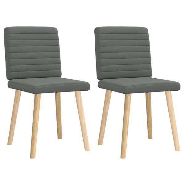 vidaXL Chaises à manger lot de 2 gris foncé tissu