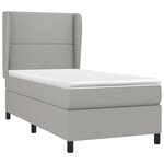 vidaXL Sommier à lattes de lit avec matelas Gris clair 100x200cm Tissu