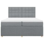 vidaXL Sommier à lattes de lit avec matelas Gris clair 200x200cm Tissu
