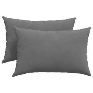 vidaXL Coussins de canapé 2 pc tissu Gris foncé 60 x 40 cm