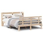 vidaXL Cadre de lit et tête de lit sans matelas 135x190 cm