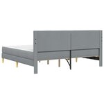 vidaXL Cadre de lit avec matelas Gris clair 200 x 200 cm Tissu
