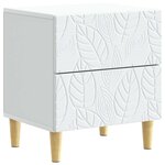 vidaXL Table de chevet 2 pc Blanc 43 x 34 5 x 48 cm Bois d'ingénierie