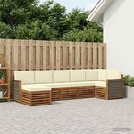 vidaXL Ensemble de canapé d'angle avec coussin 6 Pièces Naturel et Crème