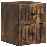 vidaXL Cabinet de chevet mural Chêne fumé 33 x 34 5 x 40 cm