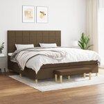 vidaXL Sommier à lattes de lit avec matelas Marron foncé 200x200 cm