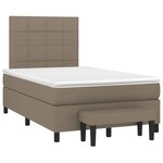 vidaXL Sommier à lattes de lit avec matelas taupe 120x190 cm tissu