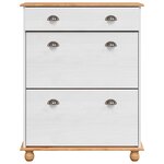 vidaXL Cabinet à chaussures ASKIM Blanc 85x35x108 cm Bois massif pin