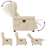 vidaXL Fauteuil de massage inclinable Crème Tissu