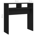 vidaXL Table console noir 78x30x80 cm bois d'ingénierie