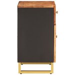 vidaXL Table de chevet marron et noir 50x33x60 cm bois manguier solide