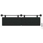 vidaXL Tête de lit suspendue Avec lumière LED Noir Tissu