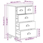 vidaXL Commode ASKIM Marron 45.8 x 40 x 79 cm Bois de pin massif