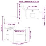 vidaXL Fauteuil inclinable électrique taupe tissu microfibre