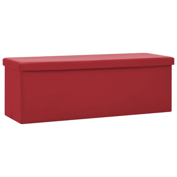 vidaXL Banc de rangement pliable Rouge bordeaux PVC