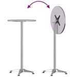 vidaXL Table de bar d’extérieur réglable en hauteur aluminium