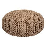 LABEL51 Pouf tricoté Coton L Beige