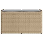 vidaXL Banc de rangement extérieur coussin beige 100 cm résine tressée