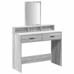 vidaXL Coiffeuse Gris Sonoma 100 x 41 x 140 cm Bois d'ingénierie